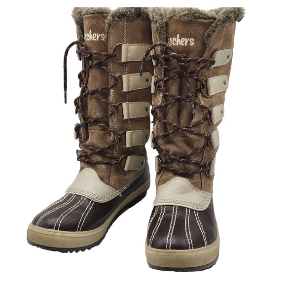 Skechers Womens Highlanders Brown Suede Upper Thinsulate Winter Boots Size 7